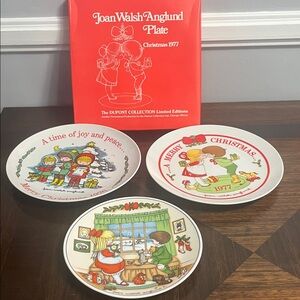 Joan Walsh Anglund Christmas Plates Set
